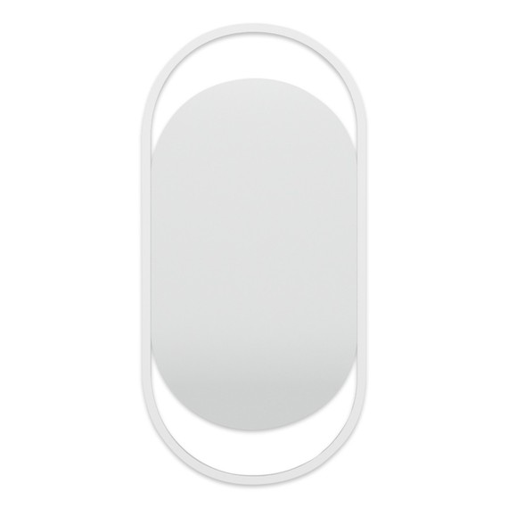 Дизайнерское настенное зеркало Glass Memory Muse в металлической раме белого цвета